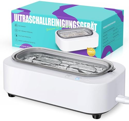 Ultraschallreinigungsgerät 350ml Brillenreinigungsgerät Mit 2 Modi Tragbar Ultraschallgerät 48000Hz Ultraschallreiniger für Zahnersatz Münzen Schmuckreiniger Ultraschall Ultrasonic Cleaner