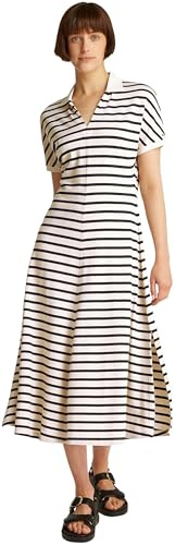 Tommy Hilfiger Damen Polokleid Lyocell Midi-Länge