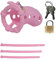 Silikon Keuschheitskäfig Das Männliche Sexspielzeug Cock Cage Wird mit 3 Verschieden Großen Ringen Geliefert Chastity Cage aus Weichem Material zum Training des Männlichen Penis (Pink)