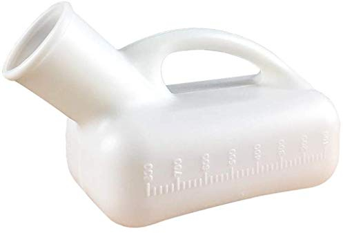 Urinal für Männer, 800 ml, Kunststoff-Töpfchenflasche für Männer ohne Deckel, Übe für Männer ohne Deckel, Überlaufschutz-Urinal, tragbares Urinal für Männer, Urinsammelbehälter für unterwegs