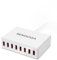USB Ladestation, RENGOGA 8 Port USB Ladegerät Mehrfach 5V/10A 50W Multi USB Ladegerät, USB-A USB Ladestation Mehrere Geräte, Handy Ladegerät für iPhone iPad Samsung Galaxy Pixel Huawei-Weiß