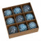 Weihnachtsbaumschmuck, 9 Stück, schimmernde Weihnachtskugeln, 8 cm, Blau
