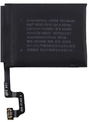 Duotipa Batería de repuesto A2059, 291 mAh, compatible con Apple Watch Series 4 44 mm A1976 A2008 A1978 batería con juego de herramientas de reparación
