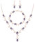 EVER FAITH Hochzeit Schmuckset für Braut Brautjungfer, Lila Rose Gold-Ton Teardrop Cubic Zirkonia Blatt Rebe Braut Prom Halskette baumeln Ohrringe Armband Set für Damen