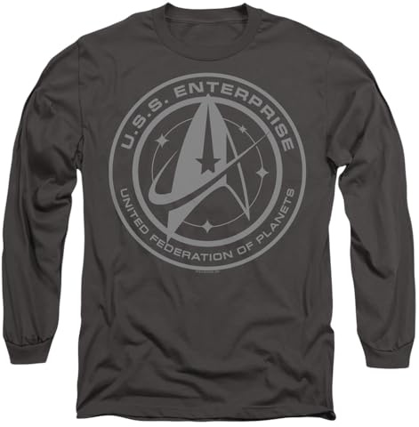 Star Trek Unisex Star Trek Discovery Enterprise Crest Mens Long Sleeve T Shirt T-Shirt
