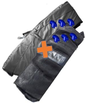 walexo Trampolin Randabdeckung + Sicherheitsnetz für 6 Stangensysteme (Anthrazit/Schwarz, 366 cm Ø)