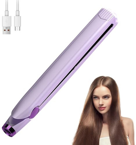 NAVESO Plancha de Pelo Sin Cable, Mini Plancha Pelo USB, Plancha de Pelo Inalámbrica, Plancha Pelo Portatil Viaje Sin Cable, USB Recargable, Plancha Alisadora Pelo, Planchas del Pelo Profesional