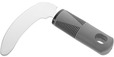 SKISUNO Posate Ergonomiche per Anziani e Disabili, Coltello Adattivo in Acciaio Inox e Pp per Tremori alle Mani, Riabilitazione e Cena | Cibi e Verdure, Supporto All’autonomia Quotidiana, Uso a Tavola e Riabilitazione