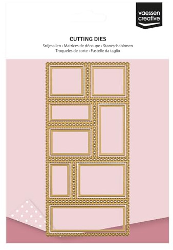 Vaessen Creative Stanzschablonen Set Briefmarken- 9 Cutting Dies von 1,7 x 2,9 cm bis 7,2 x 15 cm - Bastelzubehör für DIY, Basteln mit Papier und Deko - für Mini Stanz- und Prägemaschinen
