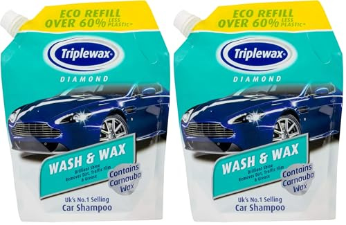 Triplewax Wash & Wax Pouch 1.2L (2 Pack) – Convenient & Eco-Friendly Car Wash Solution