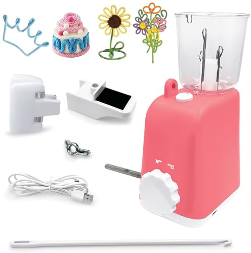 Molinillo de Punto, Juego de Ganchillo para Principiantes, Muy Eficiente Fabricación Automática de Mangueras de Punto, Máquina de Ganchillo DIY, Cuerda Decorativa para Tejer para Adultos (Rosa)