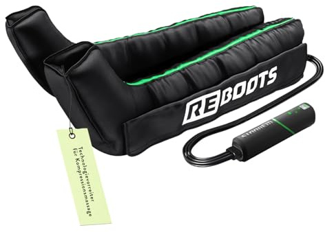 Reboots Go Lite Boots – Beinmassagegerät | 180 mmHg | 4 überlappende Kammern | für Zuhause & Unterwegs | Erholung der Muskulatur | M