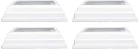 Chrees Geteilter Pfostenrock, Leicht, Wasserdicht, 4 Stück, Dekorative Zierleiste für Zaun, Veranda, Handlauf, Weißer Zaunpfostenrock für 10,2 X 10,2 Cm Große Hülse