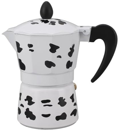 YONGZURA Caffettiera in alluminio color mucca da latte portatile per uso esterno (3 tazze da 150 ml)