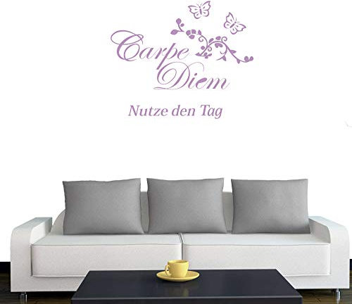 A601 Wandtattoo Carpe Diem 70cm x 60cm flieder (erhältlich in 40 Farben und 3 Größen)