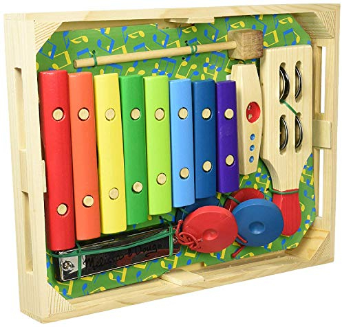 Melissa & Doug Band-in-a-Box Hum! Jangle! Shake! - 7-Piece Musical Instrument Set