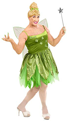 W WIDMANN MILANO Party Fashion - Kostüm Fee für Männer, Kleid, Flügel, Drag Queen, Zauber, Märchen, Mottoparty, Karneval