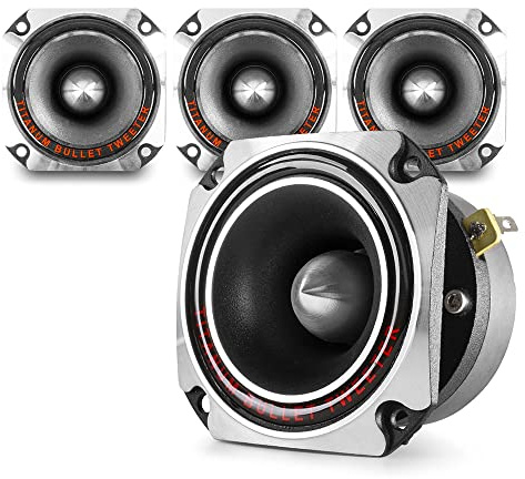 Skytec Titanium Diaphragm Speaker Driver Set of 4, 1-Inch 80W Tweeters 320W Total, 25mm Voice Coil, 2kHz-20kHz Frequency, Pro Audio Replacement Parts for DJ & PA Systems
