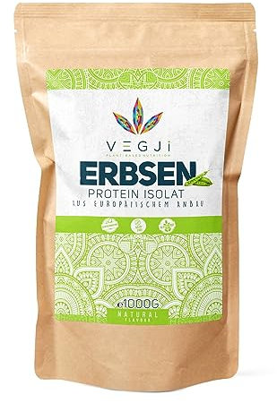 Erbsenproteinisolat 1000g Natur, 85% Eiweiß, Vegan, Laktosefrei, Lower Carb