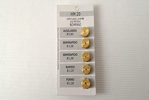 KIT 5 UGELLI CUCINA GAS METANO 8 MB ARISTON PIANO COTTURA 4 FUOCHI+FORNO
