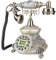 ASHATA Retro Telefon, Europäische Vintage Telephone Schnurgebundenes Telefon FSK/DTMF Nostalgietelefon,Festnetztelefon Desktop Telefon mit LCD Display für Hause Wohnzimmer