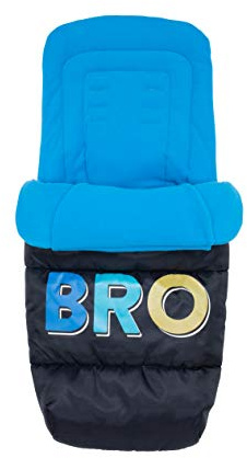 Cosatto Universal Footmuff – Cosy Toes, All Season Luxury Quilted Pram, Pushchair, Stroller Liner Liner, Washable, With Kangaroo Pouch For Hands (Blue, Bro)