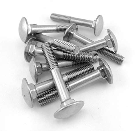 10 Stück Flachrundschrauben mit Vierkantansatz Edelstahl A2 DIN 603 (M8x35)