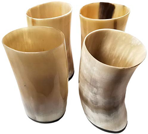 Mythrojan Viking - Juego de 4 copas de cristal corto medieval nórdico