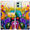Bcov iPhone 12 Case,iPhone 12 Pro Case, Colorful Dragonfly Leather Flip Phone Case Wallet Cover with Card Slot Holder Kickstand for iPhone 12/iPhone 12 Pro