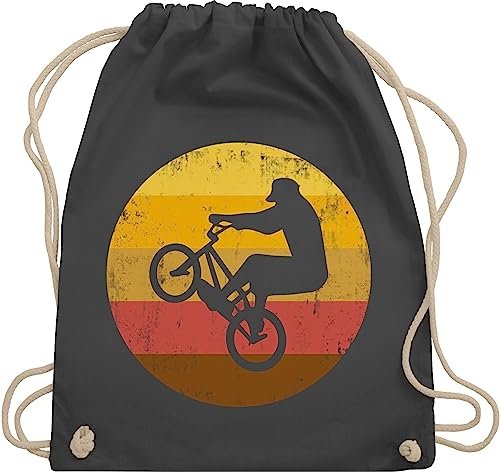 Shirtracer Turnbeutel Rucksack - Fahrrad Bekleidung - Radsport Geschenk BMX Fahrer Geschenk Radfahrer I - Unisize - Dunkelgrau - geschenke für fahrradfans kinderturnbeutel radfahren rad juterucksäcke