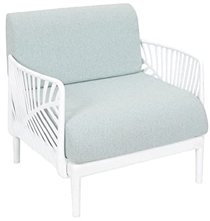 HOME DECO FACTORY HD7241 HD7241-Sillón Modular para Exterior, Color, Verde D Eau – Blanco, 1