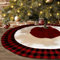 Best Goods Weihnachtsbaum Decke Rock, Christbaumdecke, Gestrickte Runde Weihnachtsbaumdecke 124cm, für zu Hause Weihnachtsfeier Weihnachtsbaumschmuck (Plaid)