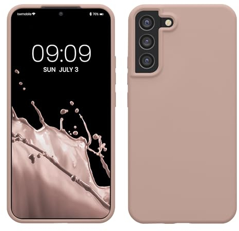 kwmobile Hülle kompatibel mit Samsung Galaxy S22 Plus Hülle - Silikon Handy Case - Handyhülle weiche Oberfläche - kabelloses Laden - Altrosa matt