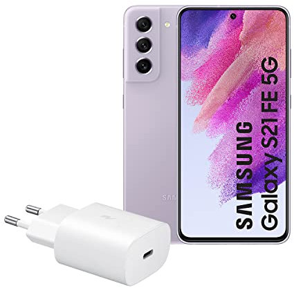 Samsung Galaxy S21 FE 5G (128 GB) Color Violeta + Cargador – Teléfono Móvil Android, Smartphone Libre (Versión Española)
