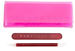 Ruby Hammer Nail Kit | Glass Nail File & Cuticle Pushy with Case | Manicure Set for Natural & Acrylic Nails | Travel Size | by Beauty Expert Ruby Hammer MBE