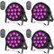 4PC 84W RVBW LED Par Spot de scène DMX512 14 * 6W 4 en 1 avec télécommande Dda Disco Light For Stage DJ Party Shows Bar Halloween Christmas