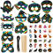 COLOFALLA 54Stk Set 24 Stk Halloween Kratzbilder Masken 30 pcs Halloween Tattoos Kratzmasken DIY Bastelset für Kinder Party Mitgebsel Geschenke für Junge Mädchen Karneval mit Holzstifte