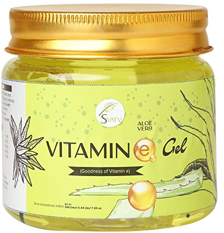 SVATV Gel di aloe vera al Vitamin-e | Riduce il rossore della pelle | Migliora il tono della pelle | Riduce le macchie scure - 200g