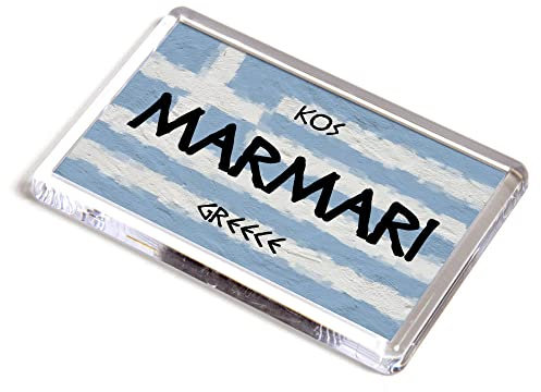 FRIDGE MAGNET - Marmari - Kos - Greece Flag