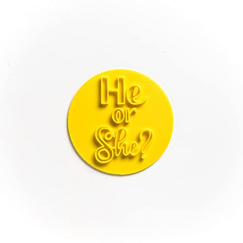 The Cookie Cutter He or She Baby Shower Embosser/timbro per cupcake fondente glassa argilla torta decorazione cottura