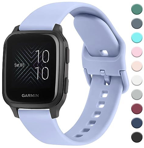 Strap Compatible with Garmin Venu Sq Music Strap, 20mm Soft Silicone Strap Replacement Wristband for Garmin Venu Sq Music/Venu Sq/Venu/Venu 2 Plus (Nude Blue)
