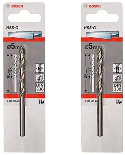 Bosch Pro Metallbohrer HSS-G geschliffen (Ø 5 mm) (Packung mit 2)