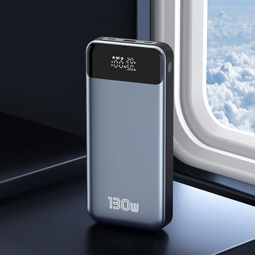 Power Bank 30000mAh 130W Fast Charging Mini Portable Charger External Battery Pack High Capacity With LED Display Compatible With Most Electronic Devices