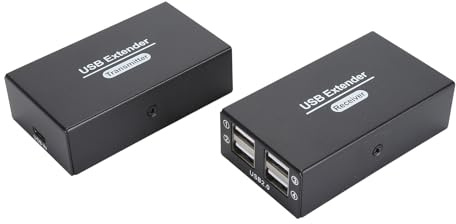 USB-Ethernet-RJ45-LAN-Extender, USB2.0-Hub, USB-Extender-Sender und -Empfänger, Plug-and-Play, für PC, Laptop, Desktop, Tastatur, Maus, Tablet, Kamera (EU-Stecker)