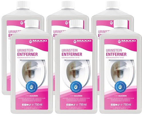Maxxi Clean | 6x 750 ml Urinsteinentferner [Extra Stark] | Extrem kraftvoller & sparsamer WC-Reiniger | Entfernt hartnäckigste Ablagerungen wie Urinstein & Kalkstein