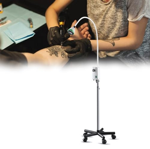 9W LED Chirurgisches Untersuchungslicht, Mobile Chirurgische Untersuchungslampe, Flexible Schwanenhalslampe, Bodenständer für Gynäkologie, Ambulanz, Stomatologie, Hno