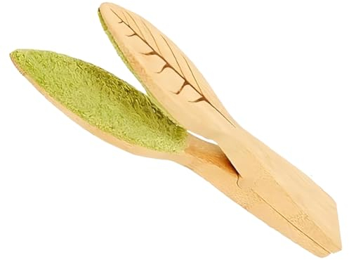 Leaf Cleaning Tongs Plant Cleaning Brushes Double-Sided Leaf Shaped Dust Remover and Sweeper Leaf Lint Cleaning Clip Reusable Plant Cleaner Plant Dusting Gloves with Wood Handle Leaf Cleaning Tools