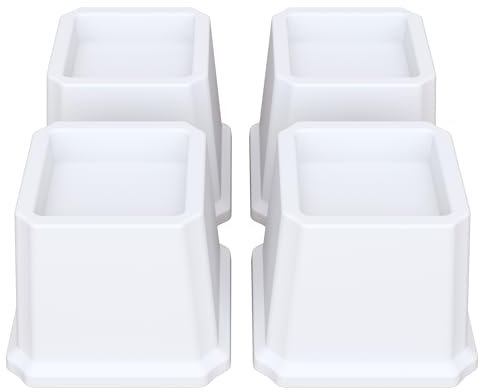 Lutown-Teen 4 Stück Möbelerhöhung, 7.6 cm Schwerlast Betterhöhung für Möbelerhöher, Betterhöher, Tischerhöher, Stuhlerhöher, Sofaerhöher, Weiß