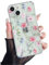 DEFBSC Case for iPhone 13, Cute Clear Flower Design Phone Case for Girls Women Slim Fit Shockproof Soft TPU Bumper Protective Case for iPhone 13 - Pink