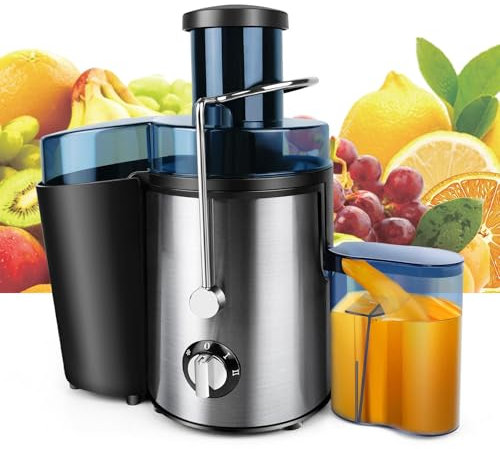 Centrifugal Juicer Machines, 400W Whole Fruit and Vegetable Juice Extractor, Centrifugal Juicers with 2 Speeds, Big Mouth Large 65MM Feed Chute Stainless Steel Compact Juicer Maker, Easy Clean & Use